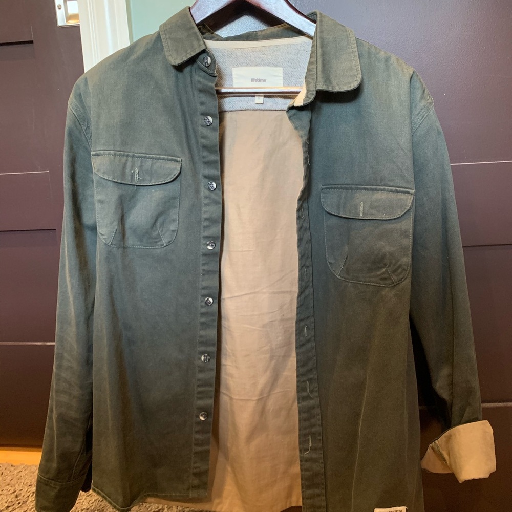 Lifetime Collective Moss Green Button Down Small